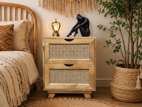 Drawer rattan bedside - rattan,