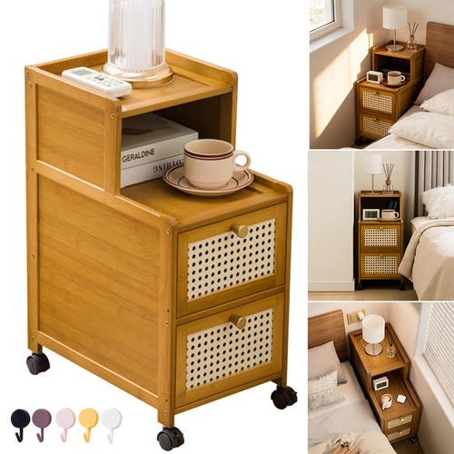 Rattan bedside table - bedside,