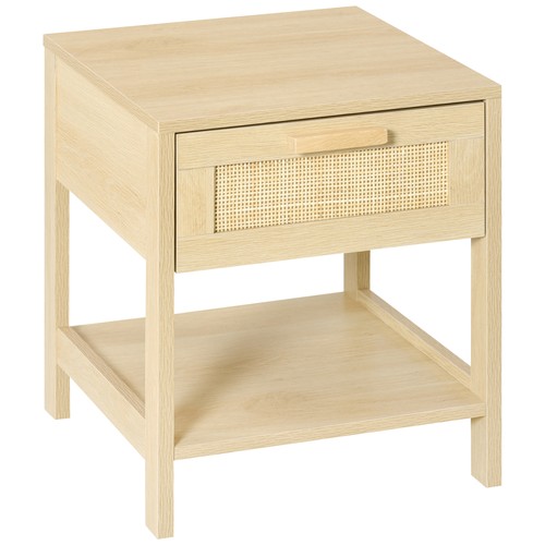 Nightstand with rattan drawer - with,