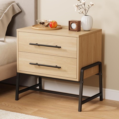 Wide rattan nightstand - 24",