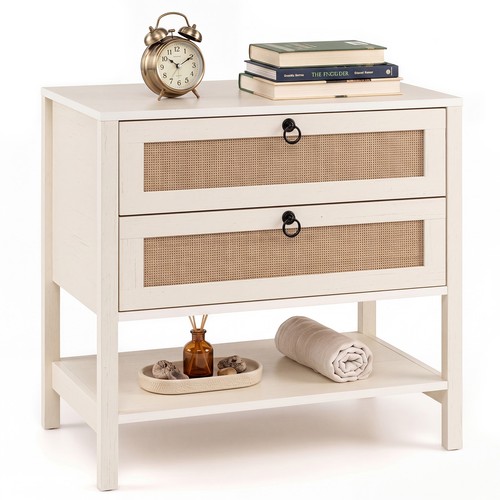 Rattan bedside table - bedside,
