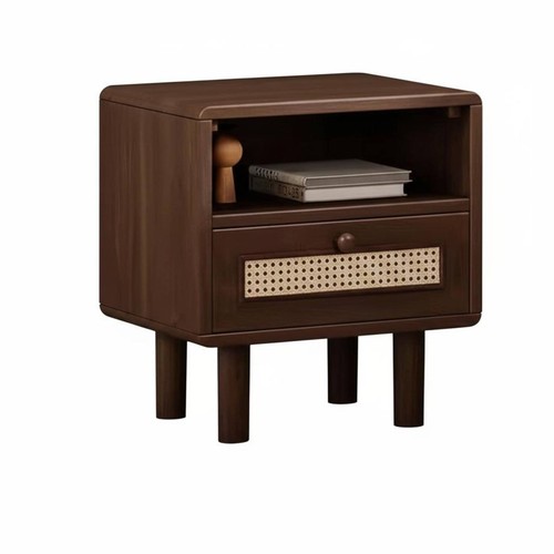 Nightstand rattan drawer retro - nightstand,