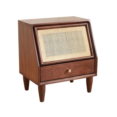 Rattan panel end table - panel,