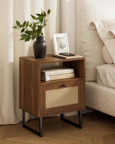 Modern boho rattan nightstand - modern,