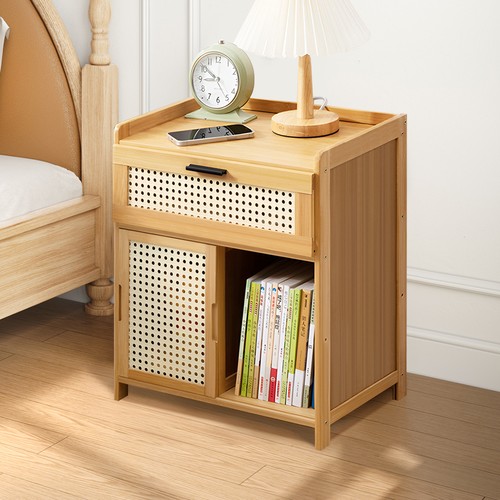 Rattan design bedside table - rattan,