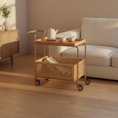 Rattan movable side cabinet - rattan,